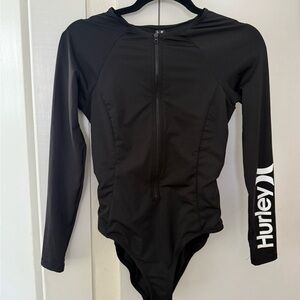 Hurley Black Long Sleeve Swimsuit